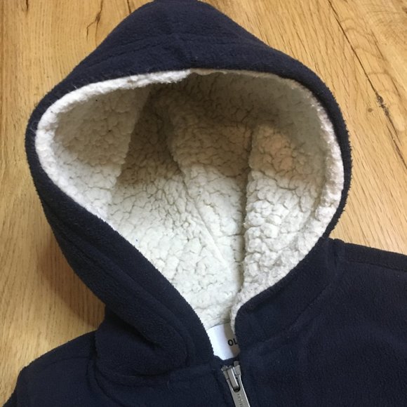 Old Navy Fleece Sherpa zip up Hoodie Jacket - Picture 2 of 5